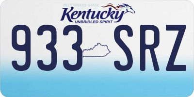 KY license plate 933SRZ