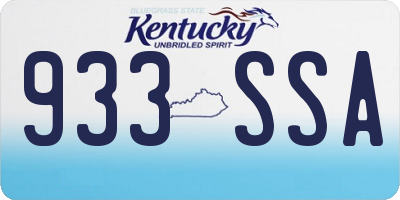 KY license plate 933SSA