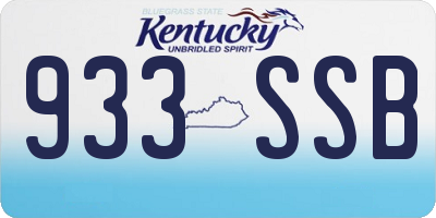 KY license plate 933SSB