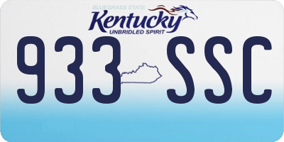 KY license plate 933SSC