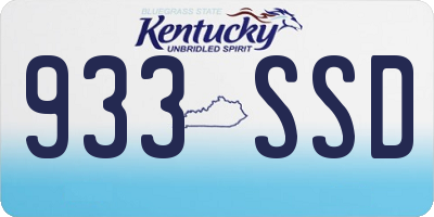 KY license plate 933SSD