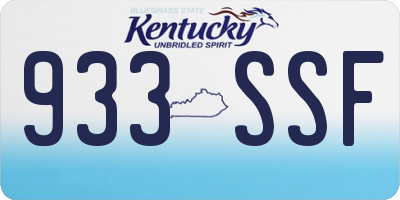 KY license plate 933SSF