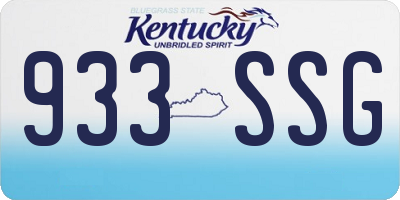 KY license plate 933SSG