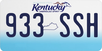 KY license plate 933SSH