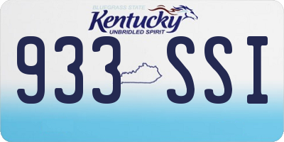 KY license plate 933SSI