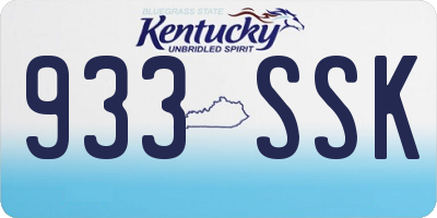 KY license plate 933SSK