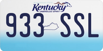 KY license plate 933SSL