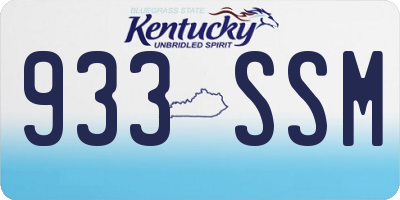 KY license plate 933SSM