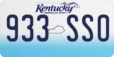KY license plate 933SSO