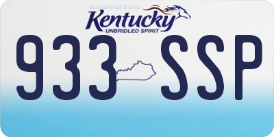 KY license plate 933SSP