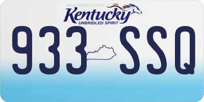 KY license plate 933SSQ