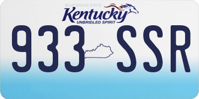 KY license plate 933SSR