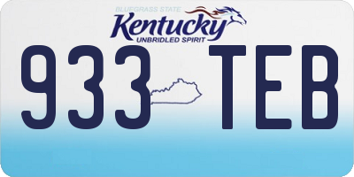 KY license plate 933TEB