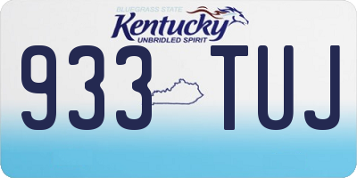 KY license plate 933TUJ