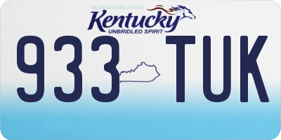KY license plate 933TUK