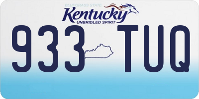 KY license plate 933TUQ