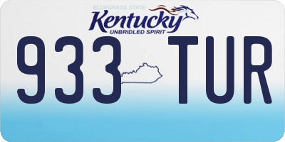 KY license plate 933TUR