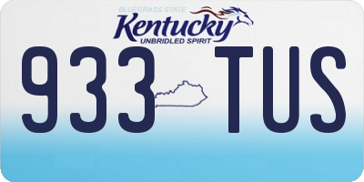 KY license plate 933TUS