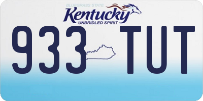 KY license plate 933TUT