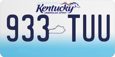 KY license plate 933TUU