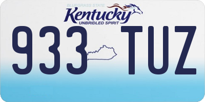 KY license plate 933TUZ