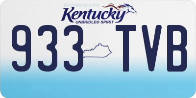 KY license plate 933TVB