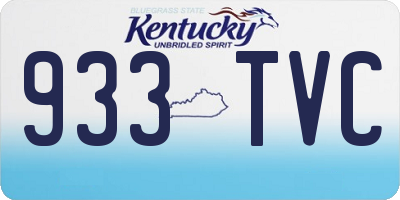 KY license plate 933TVC