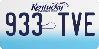 KY license plate 933TVE