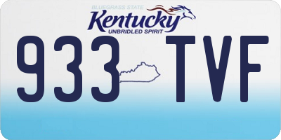 KY license plate 933TVF