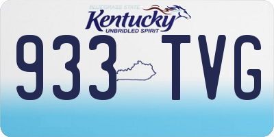 KY license plate 933TVG
