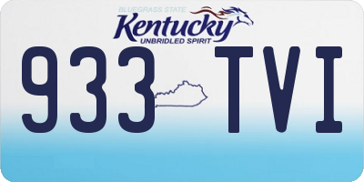 KY license plate 933TVI