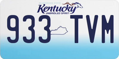 KY license plate 933TVM
