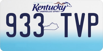 KY license plate 933TVP