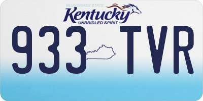 KY license plate 933TVR