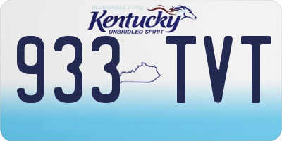 KY license plate 933TVT