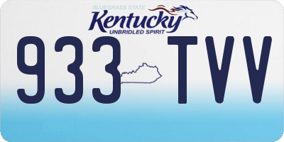 KY license plate 933TVV