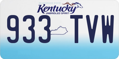 KY license plate 933TVW