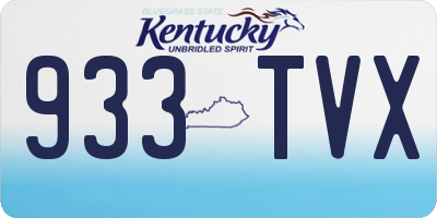 KY license plate 933TVX