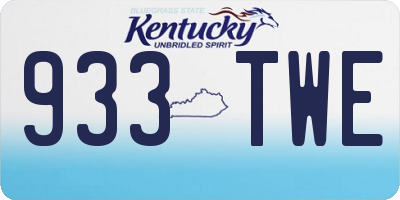 KY license plate 933TWE