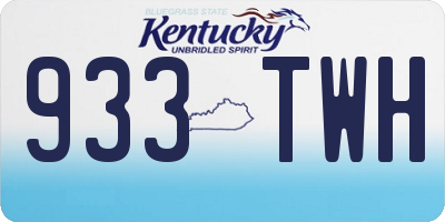 KY license plate 933TWH