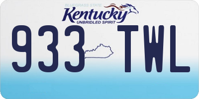 KY license plate 933TWL