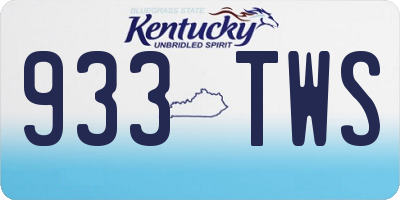 KY license plate 933TWS