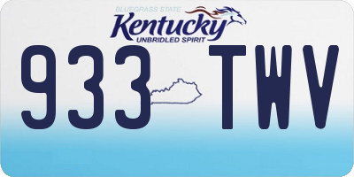 KY license plate 933TWV