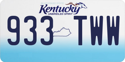 KY license plate 933TWW