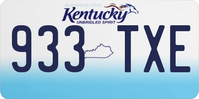 KY license plate 933TXE