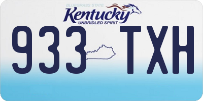KY license plate 933TXH