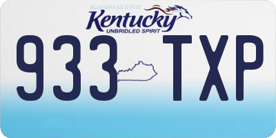 KY license plate 933TXP