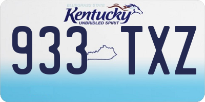 KY license plate 933TXZ