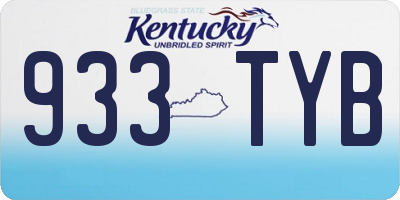 KY license plate 933TYB