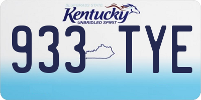 KY license plate 933TYE